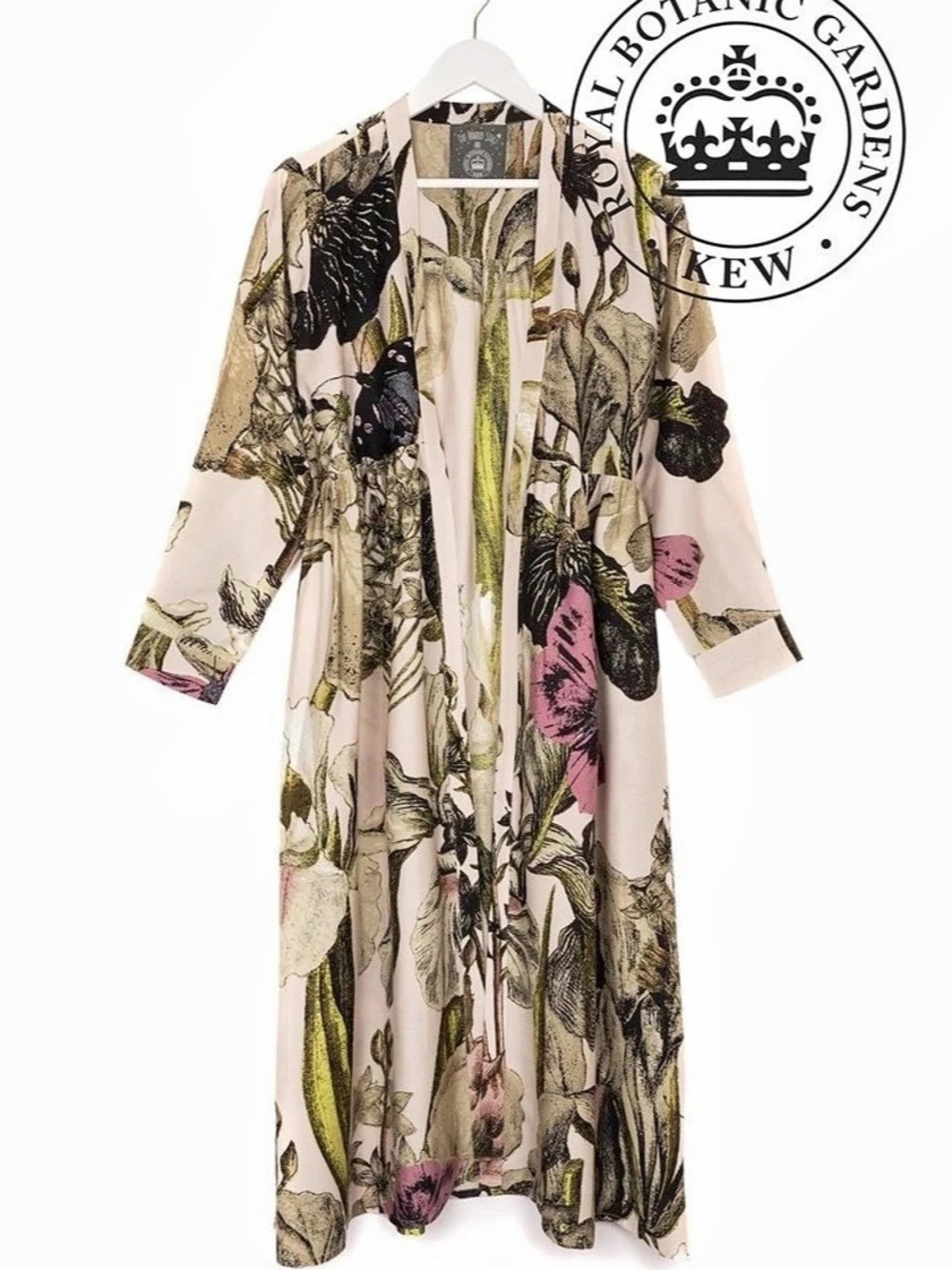 One Hundred Stars Royal Botanic Gardens Kew Floral Cape in Cream & Green